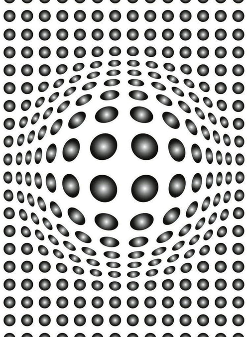 Wizard+Genius Dots Black And White Non Woven Wall Mural 192x260cm 4 Panels | Yourdecoration.co.uk
