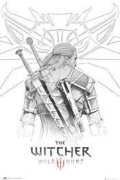 GBeye The WItcher Geralt Sketch Poster 61x91,5cm | Yourdecoration.co.uk