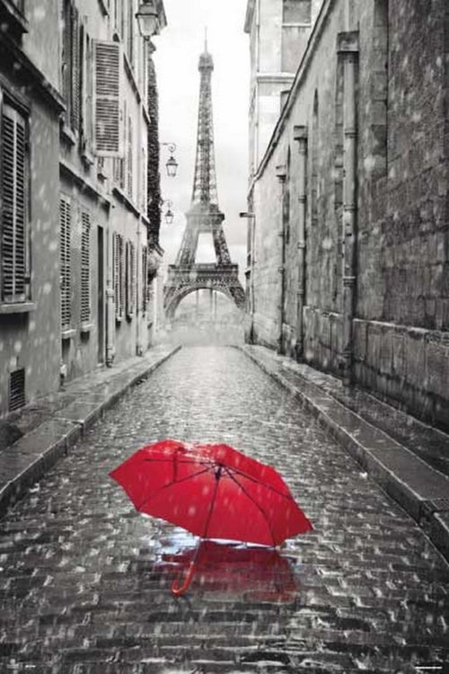 Grupo Erik GPE4860 Paris Umbrella Red Poster 61X91,5cm | Yourdecoration.co.uk