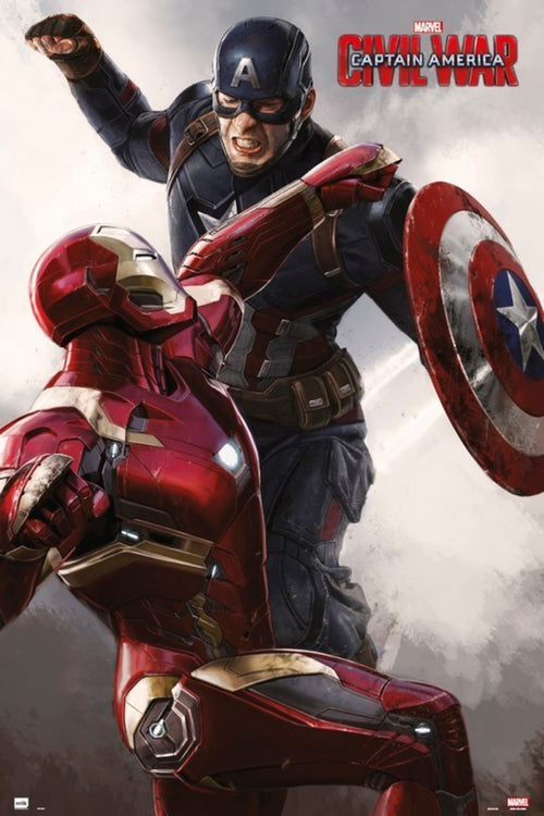 Grupo Erik GPE4985 Captain America Civil War Cap Vs Iron Man Poster 61X91,5cm | Yourdecoration.co.uk