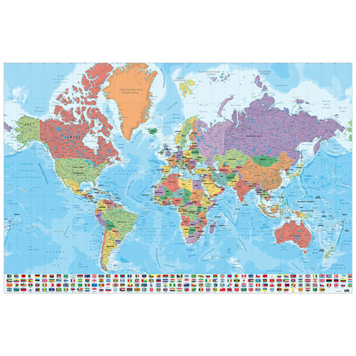 Grupo Erik GPE5127 Map World Ita Physical Politic Poster 91,5X61cm | Yourdecoration.co.uk