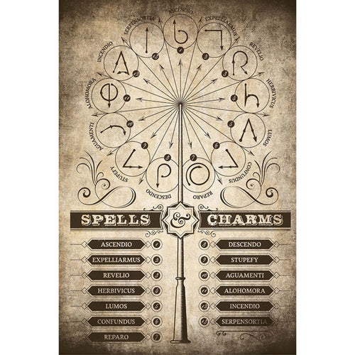 Grupo Erik GPE5160 Harry Potter Spells And Charms Poster 61X91,5cm | Yourdecoration.co.uk