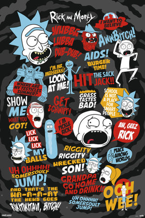 Grupo Erik GPE5241 Rick And Morty Quotes Poster 61X91,5cm | Yourdecoration.co.uk