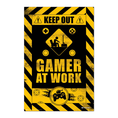 Grupo Erik GPE5577 Gameration Gamer At Work Poster 61X91,5cm | Yourdecoration.co.uk