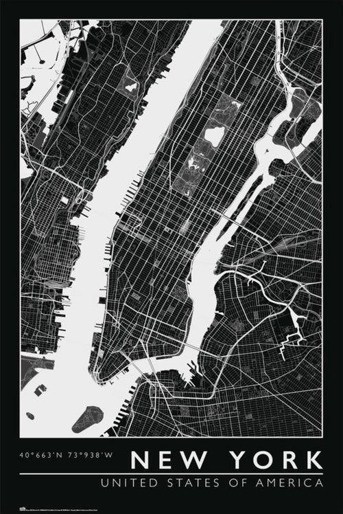 grupo erik gpe5636 new york city map poster 61x91.5cm | Yourdecoration.co.uk