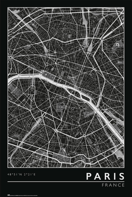 grupo erik gpe5637 paris city map poster 61x91.5cm | Yourdecoration.co.uk