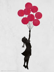 Grupo Erik Brandalised Girl Floating Original Art Print 30x40cm | Yourdecoration.co.uk