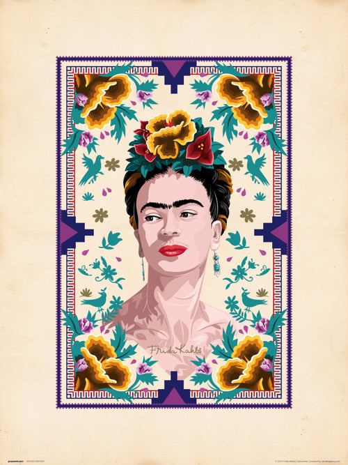 Grupo Erik Frida Kahlo Illustration Art Print 30x40cm | Yourdecoration.co.uk