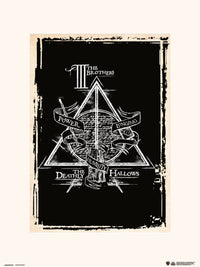 Grupo Erik Harry Potter Deathly Hallows Symbol Art Print 30x40cm | Yourdecoration.co.uk