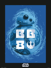 Grupo Erik Star Wars Episode Ix Bb 8 Blue Art Print 30x40cm | Yourdecoration.co.uk