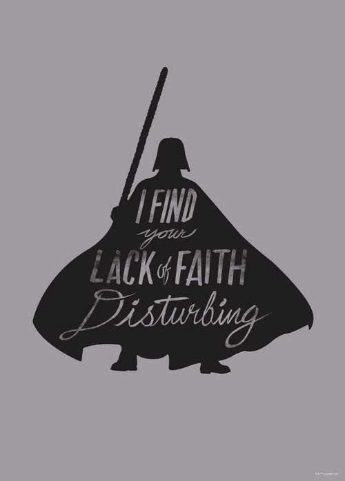 Komar Star Wars Silhouette Quotes Vader Art Print 50x70cm | Yourdecoration.co.uk