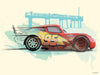 Komar Cars Lightning McQueen Art Print 40x30cm | Yourdecoration.co.uk