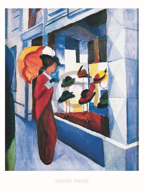 August Macke Hutladen Art Print 60x80cm | Yourdecoration.co.uk