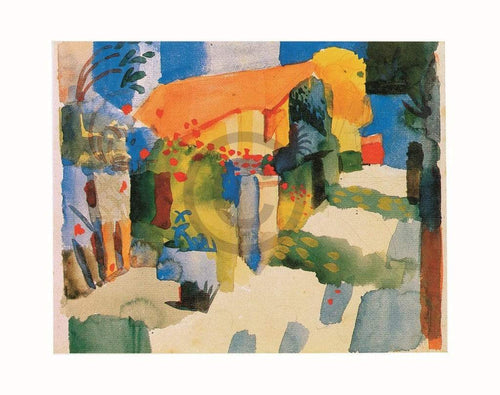 August Macke Haus im Garten Art Print 71x56cm | Yourdecoration.co.uk