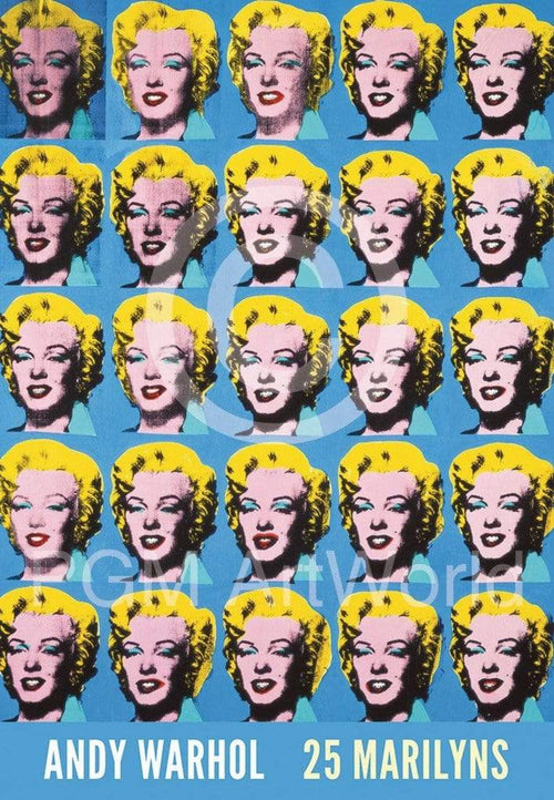 Andy Warhol 25 Colored Marilyns Art Print 45x65cm | Yourdecoration.co.uk