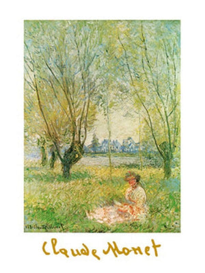 Claude Monet Donna sotto i salici Art Print 60x80cm | Yourdecoration.co.uk