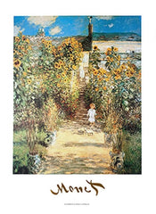 Claude Monet The Monet's Garden at Vétheuil Art Print 50x70cm | Yourdecoration.co.uk
