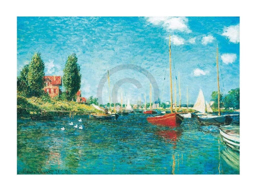 Claude Monet Red Boats Art Print 80x60cm | Yourdecoration.co.uk