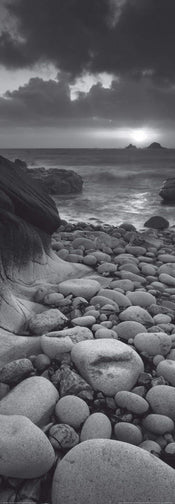 Helen Dixon Rocky beach at sunset Art Print 33x95cm | Yourdecoration.co.uk