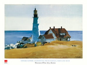 Edward Hopper Lighthouse and Buildings Art Print 80x60cm | Yourdecoration.co.uk