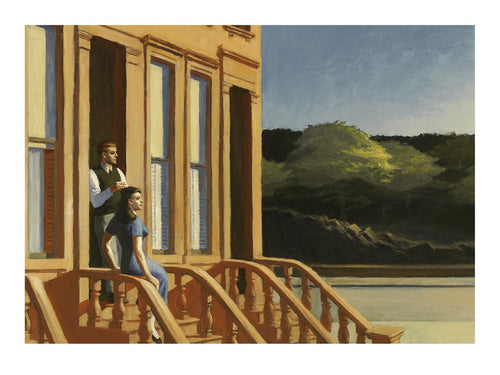 PGM Edward Hopper Sunlight on Brownstones Art Print 40x30cm | Yourdecoration.co.uk