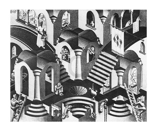 M. C. Escher Konkav und Konvexe Art Print 65x55cm | Yourdecoration.co.uk