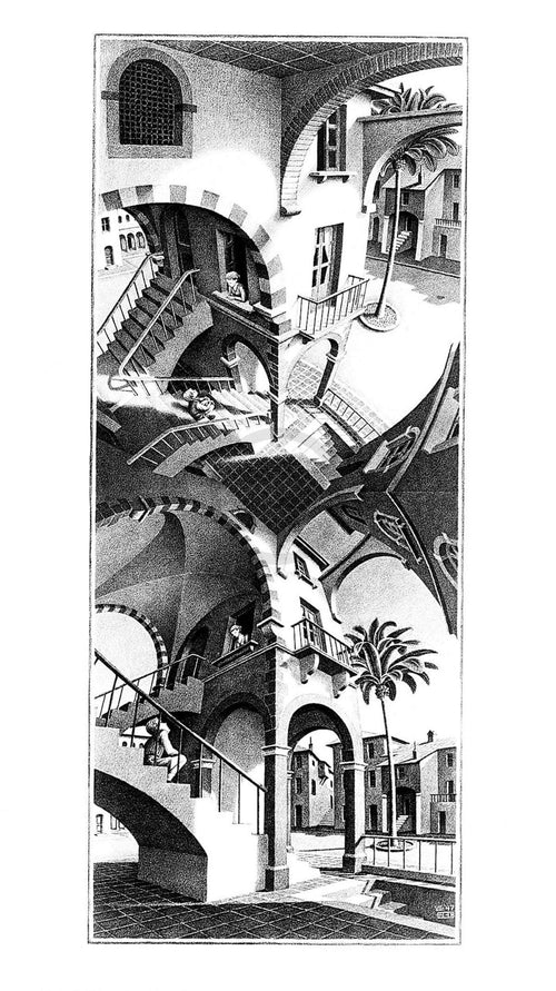 M. C. Escher Oben und Unten Art Print 45x79cm | Yourdecoration.co.uk