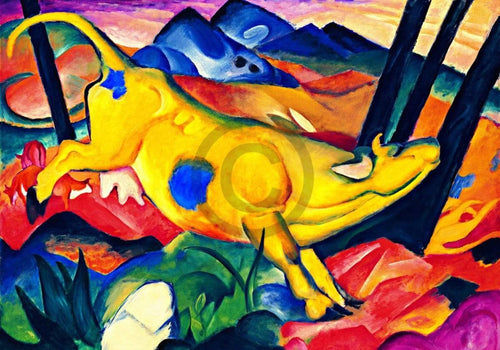 Franz Marc Die gelbe Kuh Art Print 100x70cm | Yourdecoration.co.uk