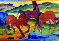 Franz Marc Die roten Pferde Art Print 100x70cm | Yourdecoration.co.uk