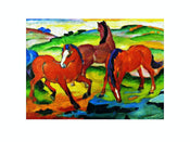 Franz Marc Die großen roten Pferde Art Print 71x56cm | Yourdecoration.co.uk