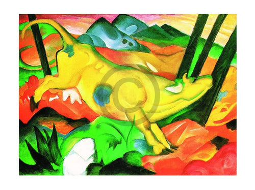 Franz Marc Gelbe Kuh Art Print 80x60cm | Yourdecoration.co.uk