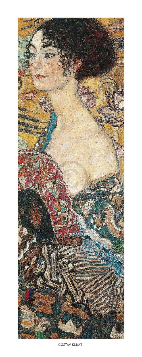 Gustav Klimt Segnora con ventaglio Art Print 20x50cm | Yourdecoration.co.uk