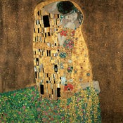 Gustav Klimt Der Kuß Art Print 98x98cm | Yourdecoration.co.uk