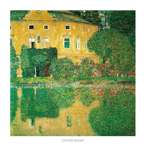 Gustav Klimt Schlosskammer on Attersee Art Print 70x70cm | Yourdecoration.co.uk