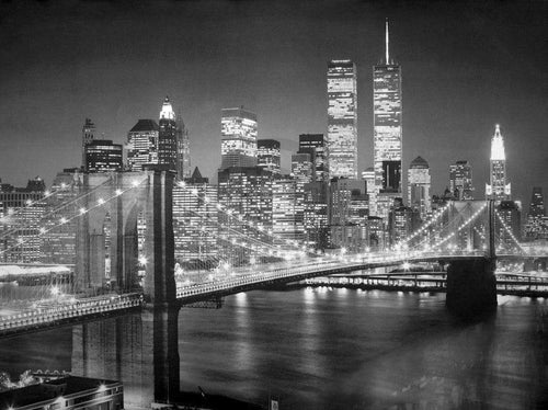 Henri Silberman Brooklyn Bridge Art Print 80x60cm | Yourdecoration.co.uk