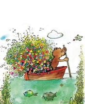 Janosch Blumen Fähre Art Print 48x58cm | Yourdecoration.co.uk