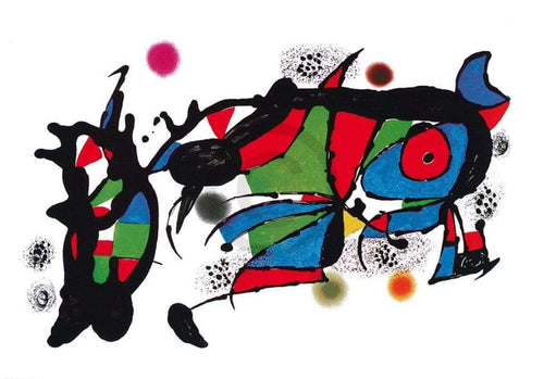 Joan Miro Obra de Joan Miro Art Print 100x70cm | Yourdecoration.co.uk