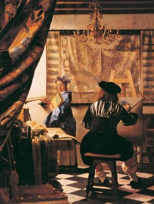 Johannes Vermeer Die Malkunst Art Print 60x80cm | Yourdecoration.co.uk