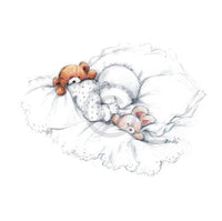 Makiko Sleepy Time III Art Print 30x30cm | Yourdecoration.co.uk