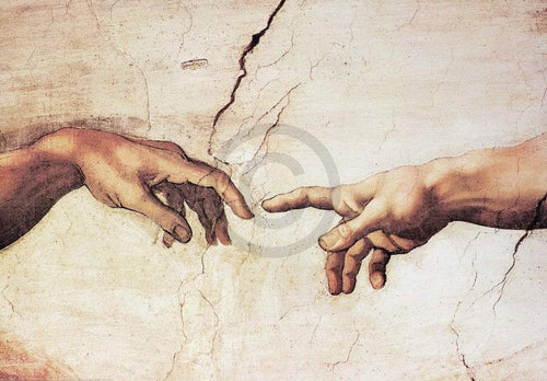 Michelangelo Creazione di Adamo Art Print 100x70cm | Yourdecoration.co.uk