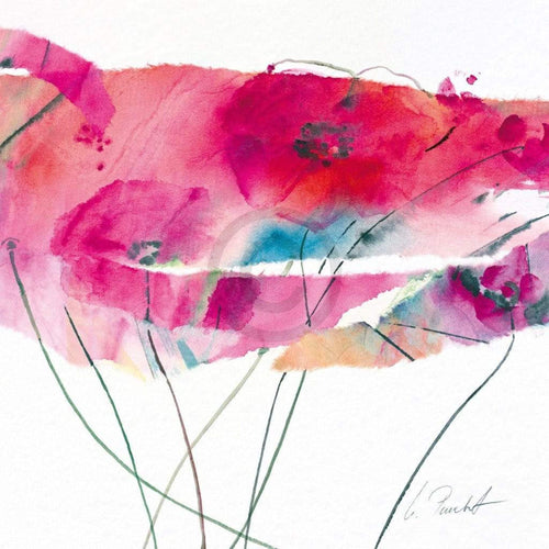 Marta Peuckert Modern Poppy IV Art Print 21x21cm | Yourdecoration.co.uk