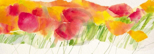 Marta Peuckert Poppy ribbon yellow Art Print 100x35cm | Yourdecoration.co.uk