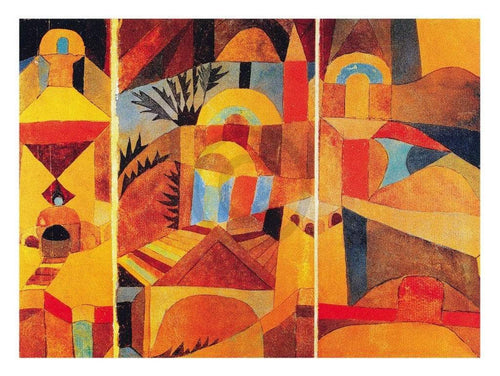 Paul Klee Il giardino del tempio Art Print 80x60cm | Yourdecoration.co.uk