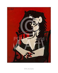 Pablo Picasso Jacqueline a Mantil Art Print 40x50cm | Yourdecoration.co.uk