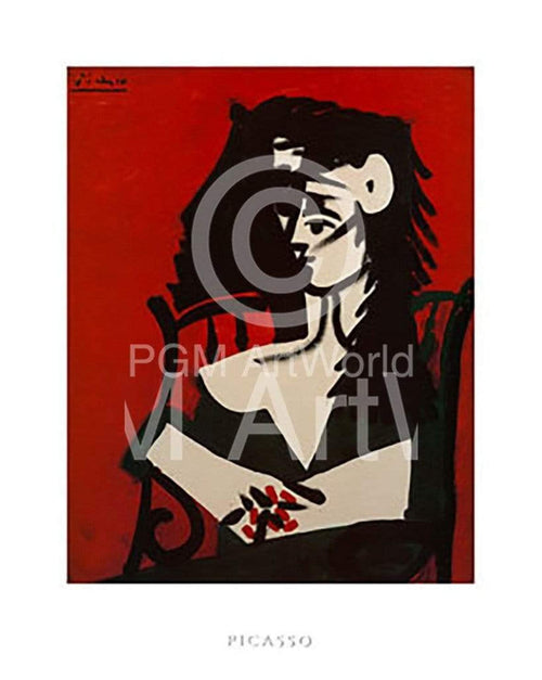 Pablo Picasso Jacqueline a Mantil Art Print 40x50cm | Yourdecoration.co.uk