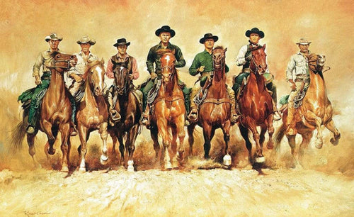 Renato Casaro The magnificent Seven Art Print 138x85cm | Yourdecoration.co.uk