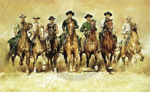 Renato Casaro The magnificent Seven Art Print 100x61cm | Yourdecoration.co.uk