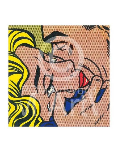 Roy Lichtenstein Kiss V Art Print 35.5x28cm | Yourdecoration.co.uk