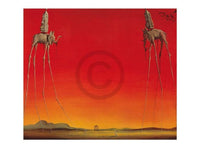 Salvador Dali Les Elephants Art Print 80x60cm | Yourdecoration.co.uk