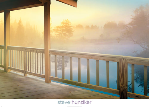 Steve Hunziker Lodge Deck Art Print 91x66cm | Yourdecoration.co.uk